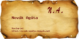 Novák Agáta névjegykártya